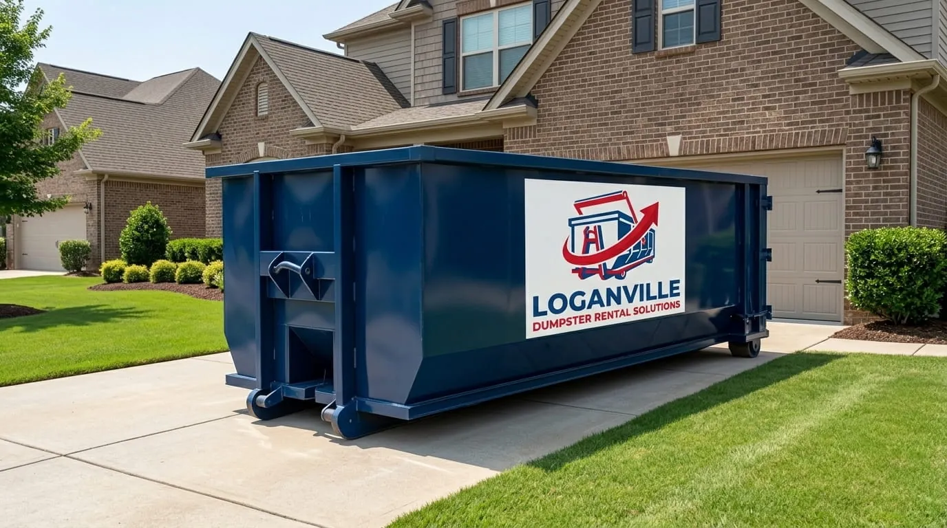 Roll-off dumpster delivered to a property in Grayson, GA Roll-off dumpster delivered to a property in Grayson, GA